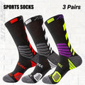 Kit 3 Pares de Meias Esportivas de Compressão para Corrida, Academia e Basquete