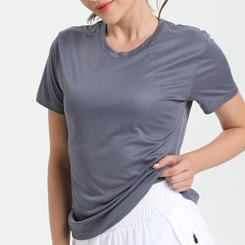 Camiseta Feminina Dry Fit Ultraleve de Secagem Rápida para Academia, Corrida e Fitness