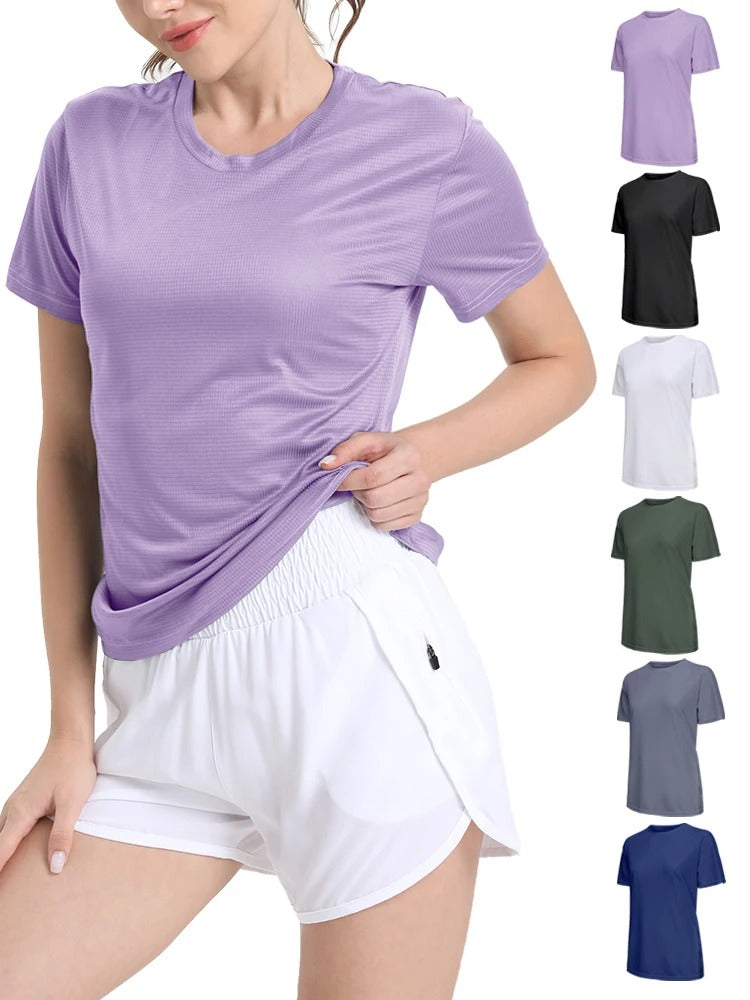 Camiseta Feminina Dry Fit Ultraleve de Secagem Rápida para Academia, Corrida e Fitness