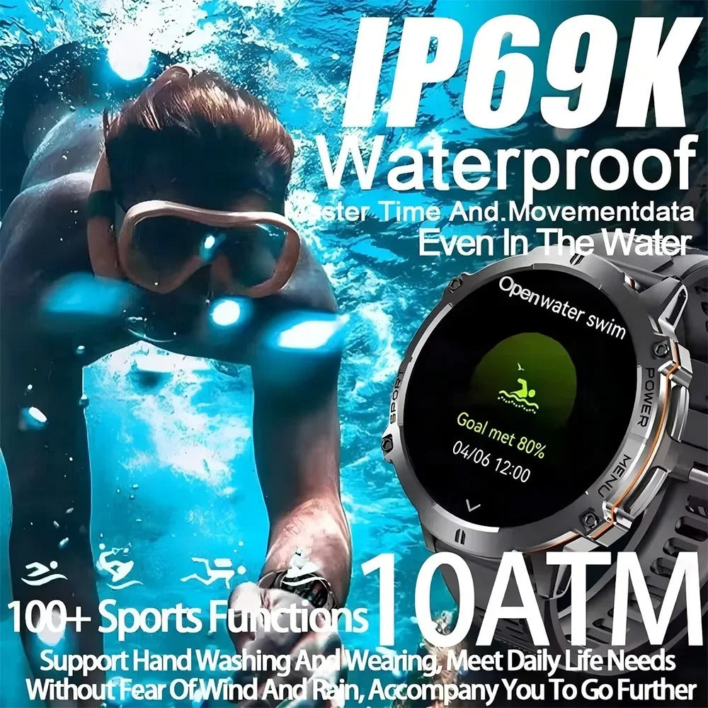 Smartwatch  RELOGIO Militar TANK X3 AMOLED GPS 5ATM com Chamadas Bluetooth