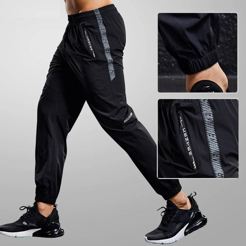 Calça Esportiva Masculina Dry Fit com Bolsos de Zíper para Corrida, Academia e Treinos