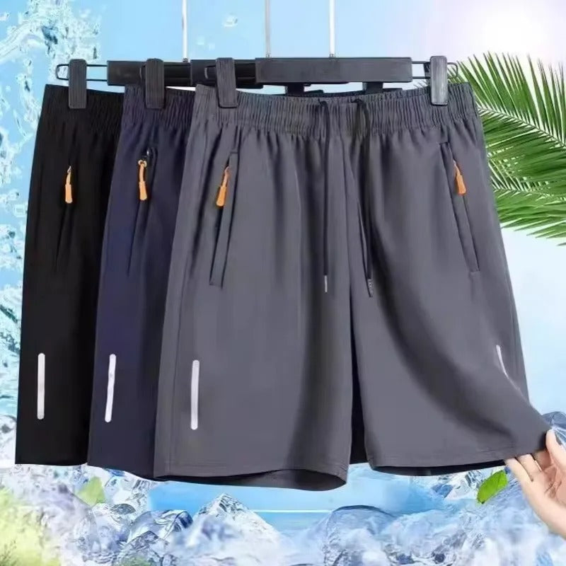 Short Masculino Esportivo Ice Silk Leve e Respirável para Corrida, Academia, Basquete e Uso Casual