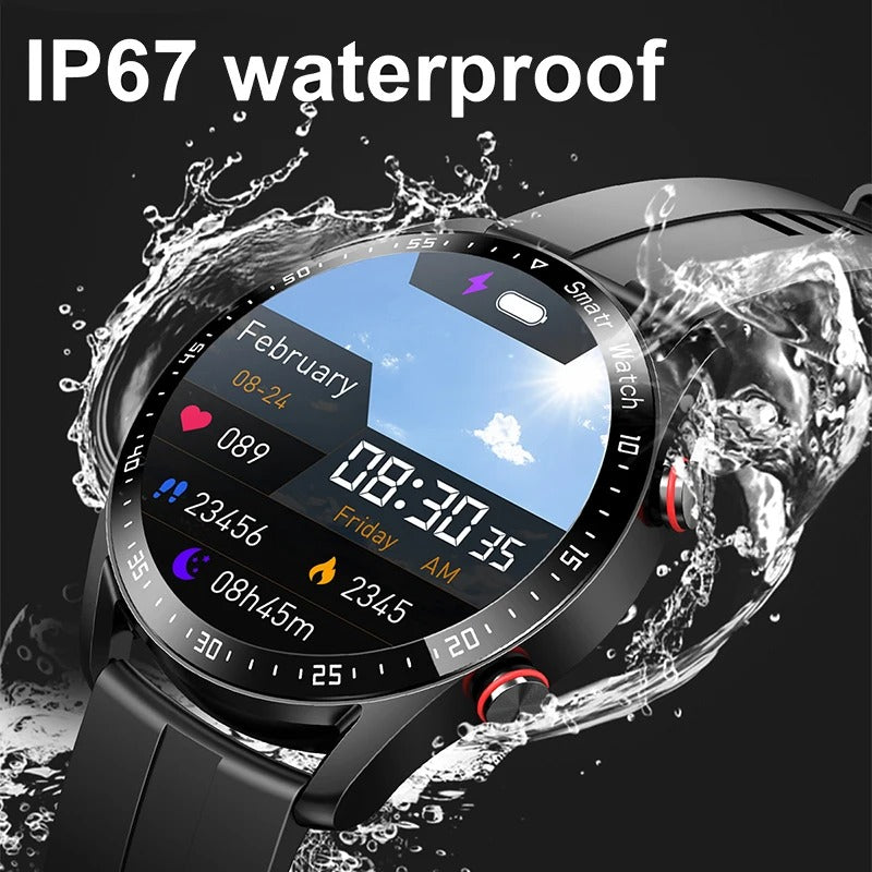 Smartwatch Masculino com ECG, PPG, Chamadas Bluetooth, Monitor Cardíaco e Pressão Arterial