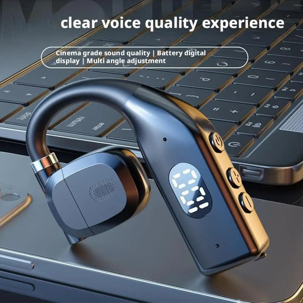Fone de Ouvido Bluetooth 5.4 Esportivo com Gancho de Orelha, Microfone HD e Som Estéreo