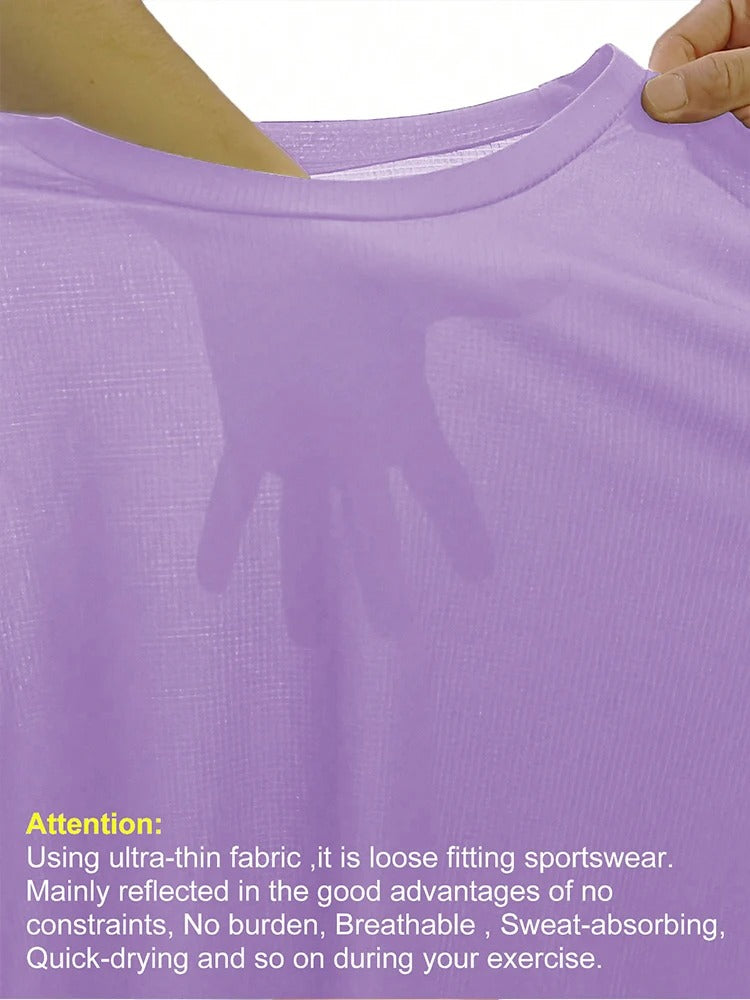 Camiseta Feminina Dry Fit Ultraleve de Secagem Rápida para Academia, Corrida e Fitness