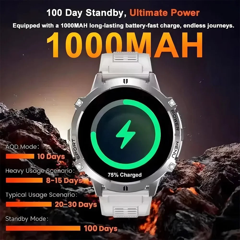 Smartwatch  RELOGIO Militar TANK X3 AMOLED GPS 5ATM com Chamadas Bluetooth