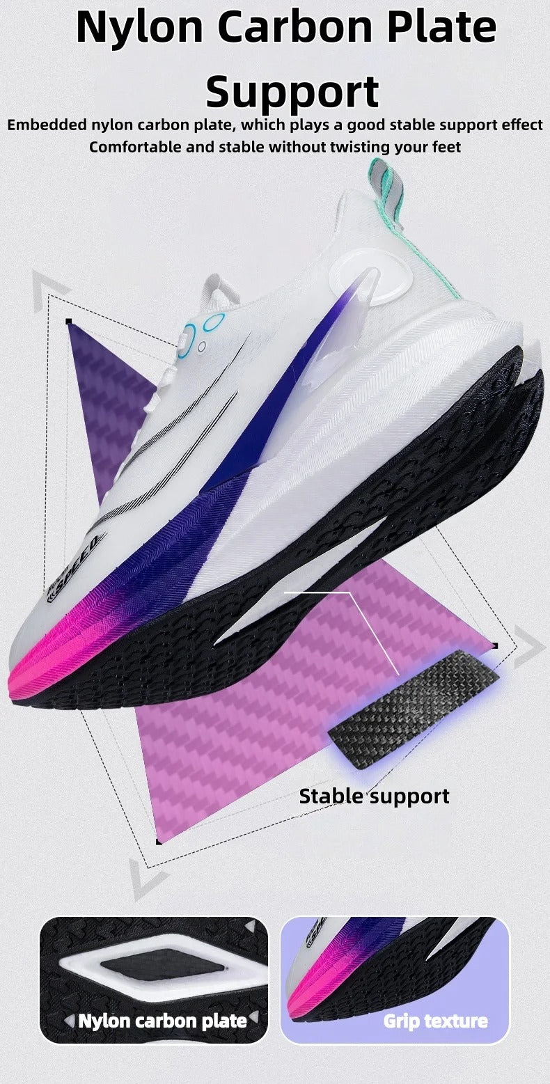Tênis de Corrida com Placa de Carbono Antiderrapante para Treinos e Provas