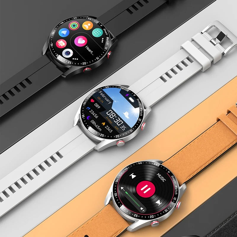 Smartwatch Masculino com ECG, PPG, Chamadas Bluetooth, Monitor Cardíaco e Pressão Arterial