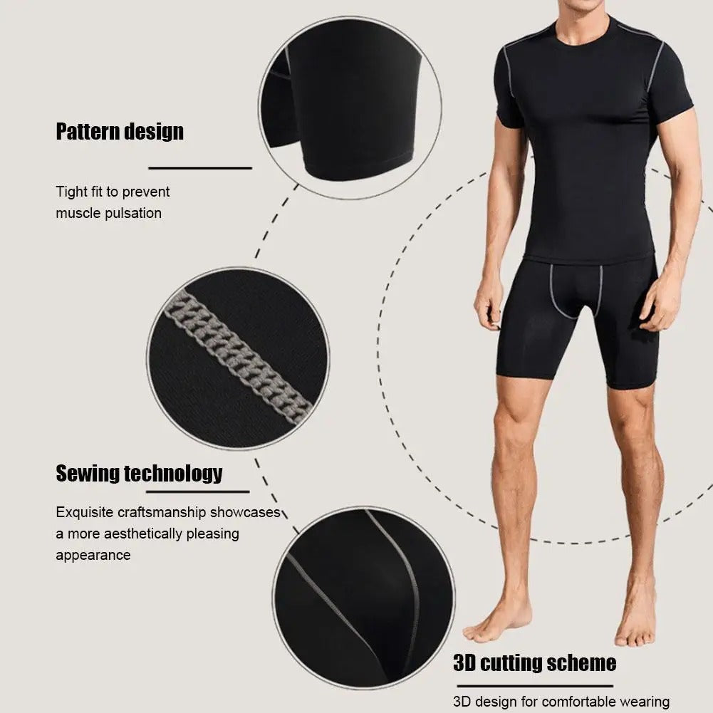 Bermuda Masculina de Compressão com Bolso, Secagem Rápida e Alta Performance para Corrida e Academia