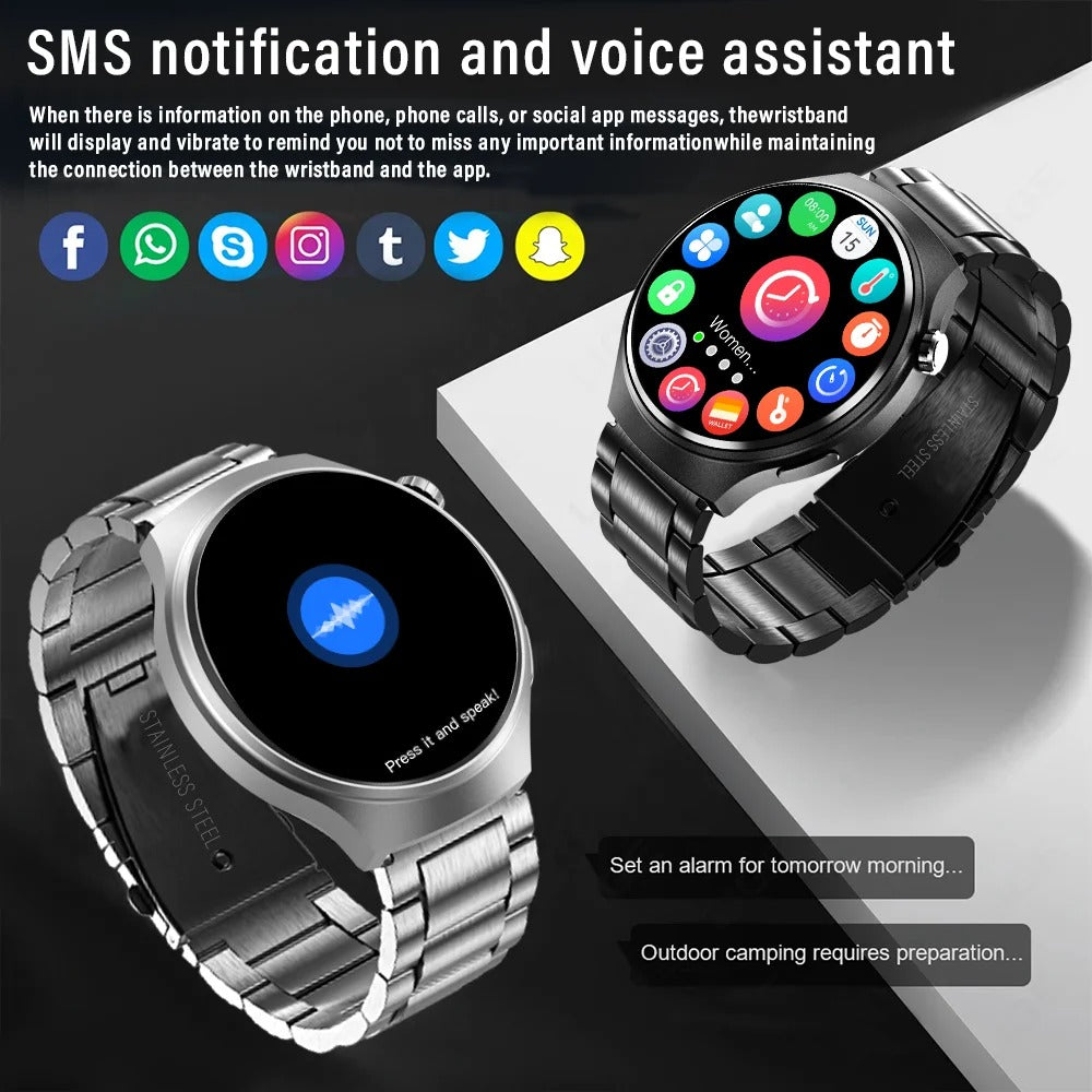 Smartwatch Masculino G.L Wear com Tela HD, Chamadas Bluetooth e Monitoramento Completo de Saúde