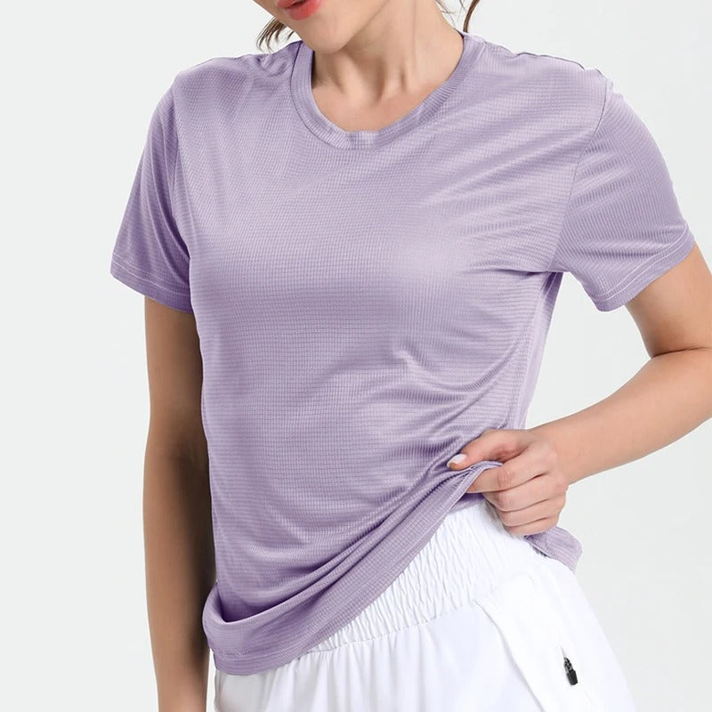 Camiseta Feminina Dry Fit Ultraleve de Secagem Rápida para Academia, Corrida e Fitness