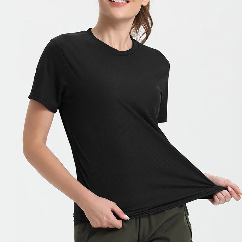 Camiseta Feminina Dry Fit Ultraleve de Secagem Rápida para Academia, Corrida e Fitness