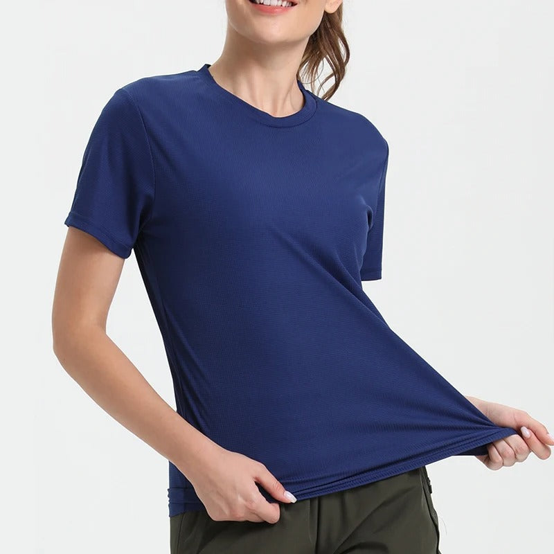 Camiseta Feminina Dry Fit Ultraleve de Secagem Rápida para Academia, Corrida e Fitness