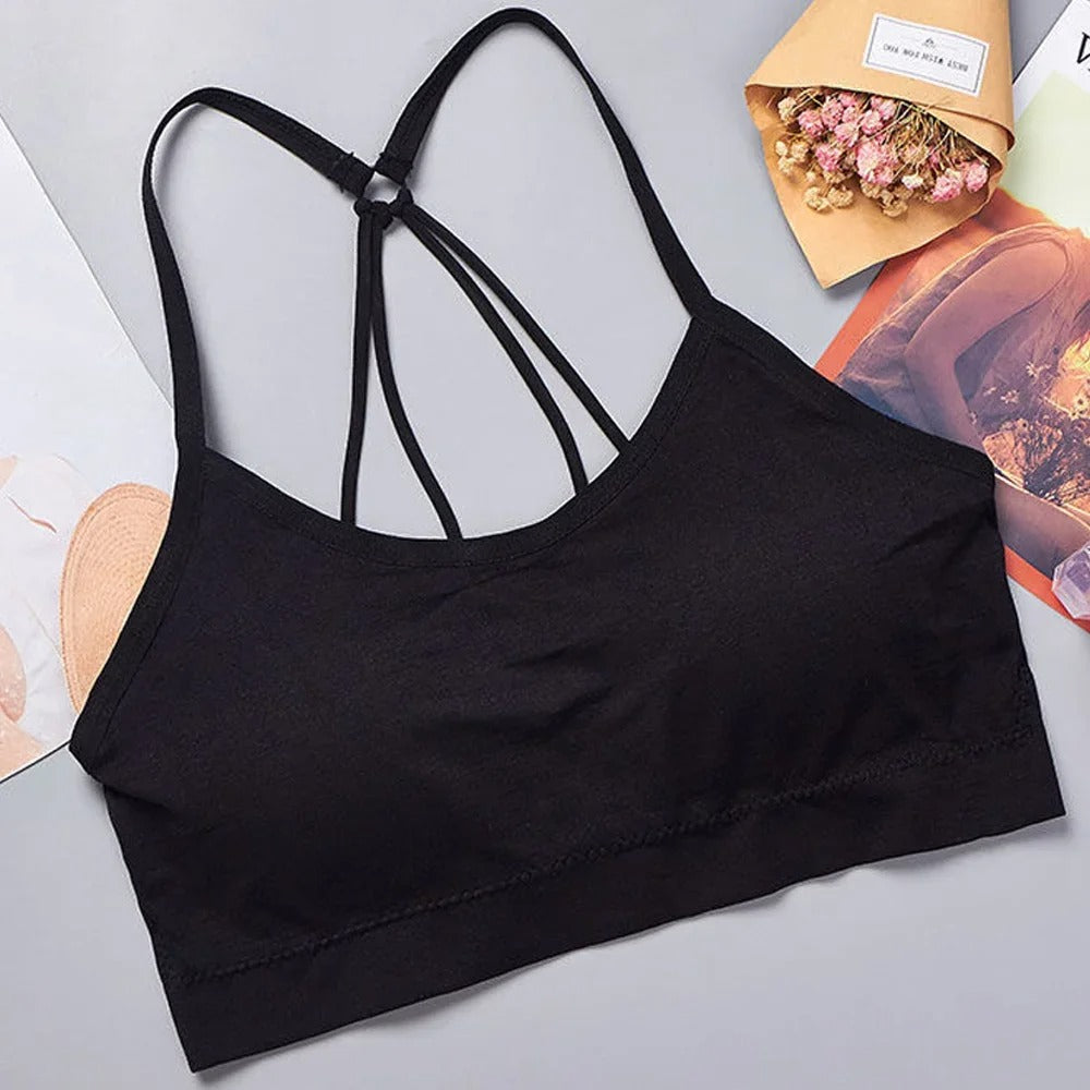 Top Feminino Fitness Sem Costura CHUANGERM com Alta Sustentação para Academia e Yoga