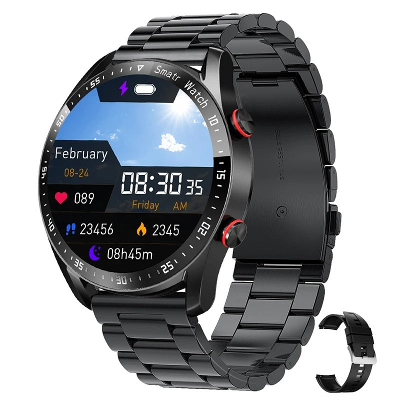 Smartwatch Masculino com ECG, PPG, Chamadas Bluetooth, Monitor Cardíaco e Pressão Arterial